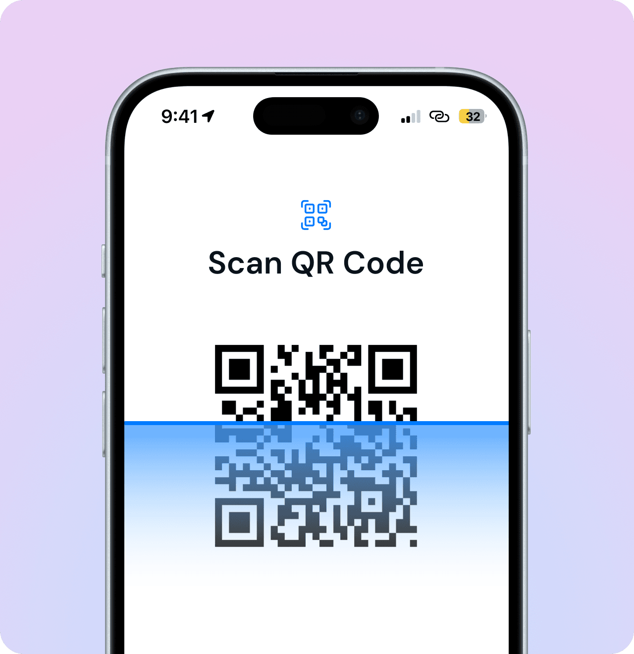 QR code scanning screen