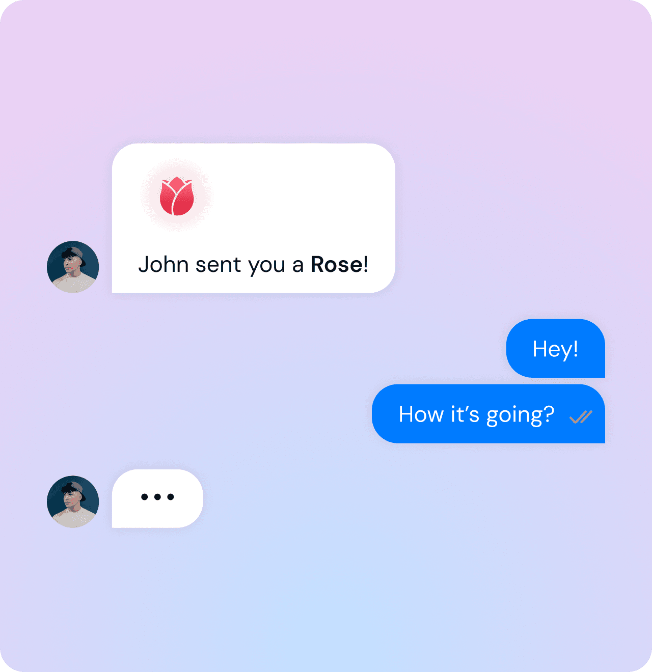 Chat interface showing conversations